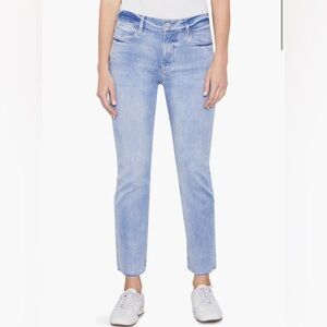 Frame Le High Straight Raw Hem Organic Cotton Jeans